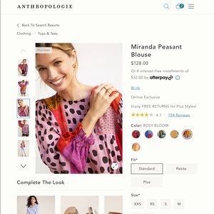 Anthropologie Miranda blouse. Large. Like new.